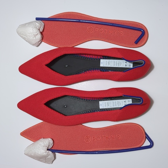 ROTHY'S THE POINT FLAME RED FLAT SHOES - Picture 7 of 16